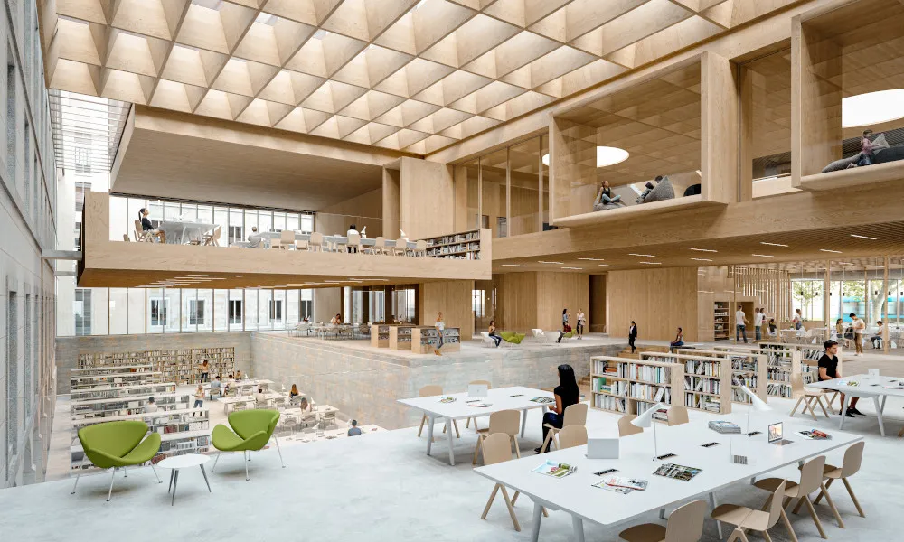 Futur atrium de la Grande bibliothèque de Besançon
