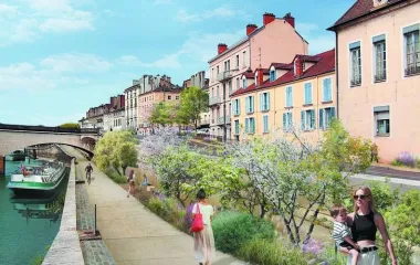 dessin requalification quai de la poterne à Chalon sur Saône