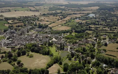 vue aérienne ville de Saint Saulge